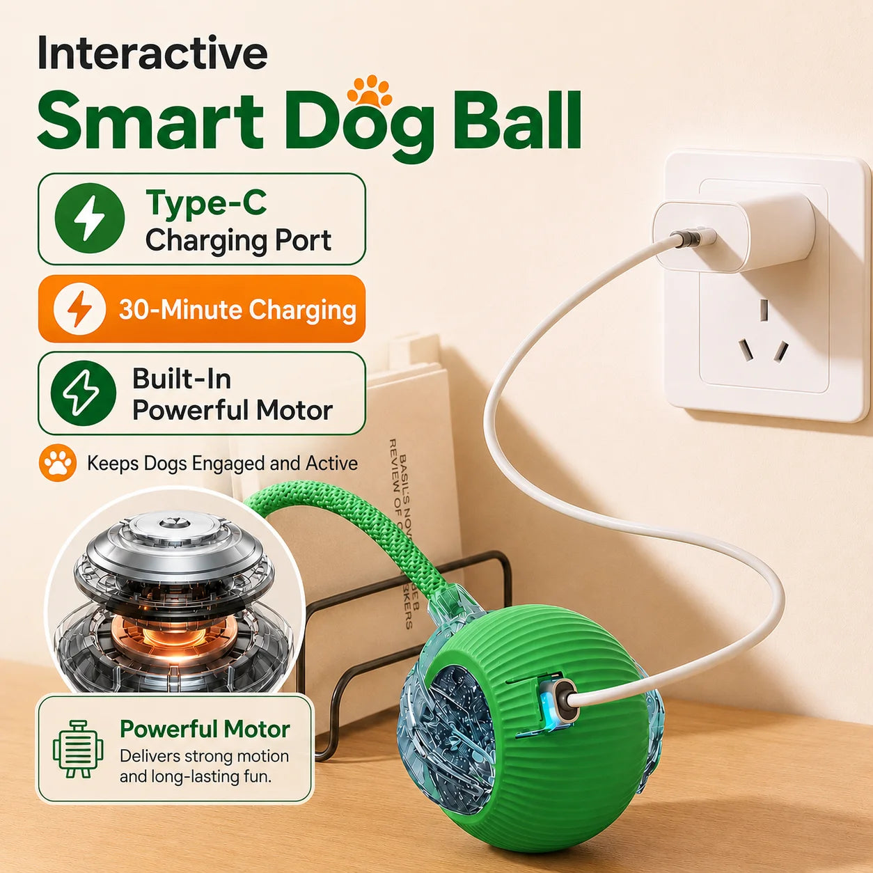 Automatic Rolling Dog Ball Rechargeable
