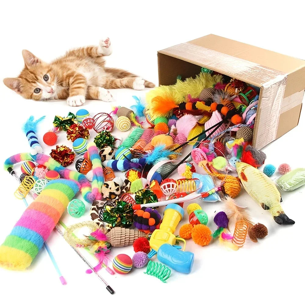 56pcs/28pcs/14pcs Cat Toys Mixed Pack