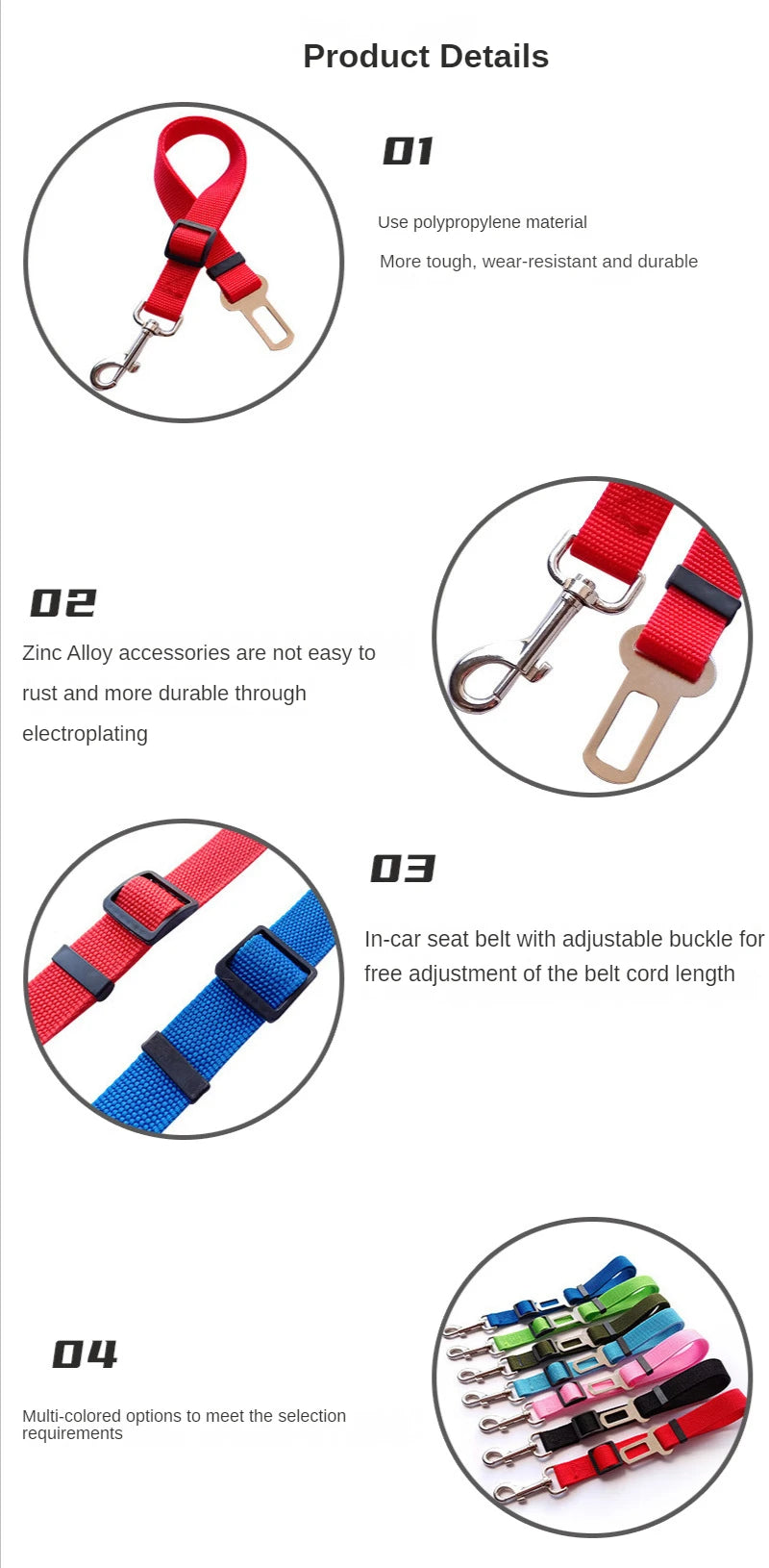 Adjustable Dogs Accessoires Pet Cat Dog Car Seat Belt