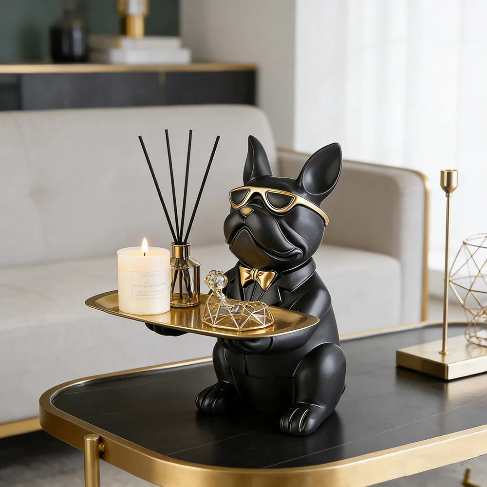 Creative Bulldog Tray Animal Statue