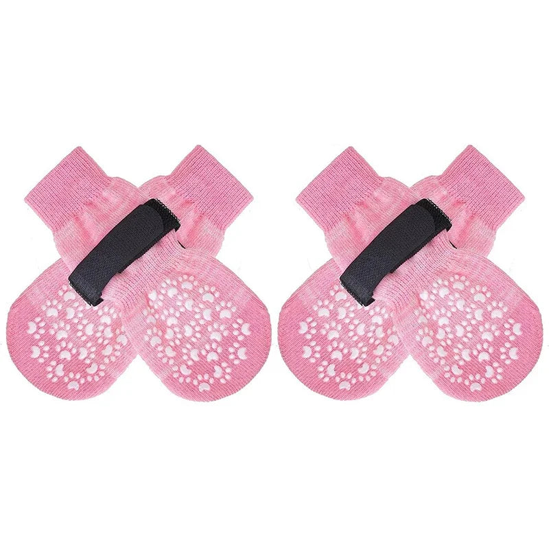 4Pcs/ set Anti Slip Dog Socks