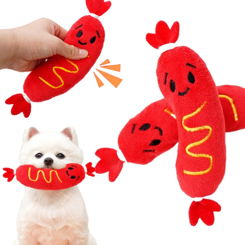 Dog Sound Plush Toy Hot Dog Chewing