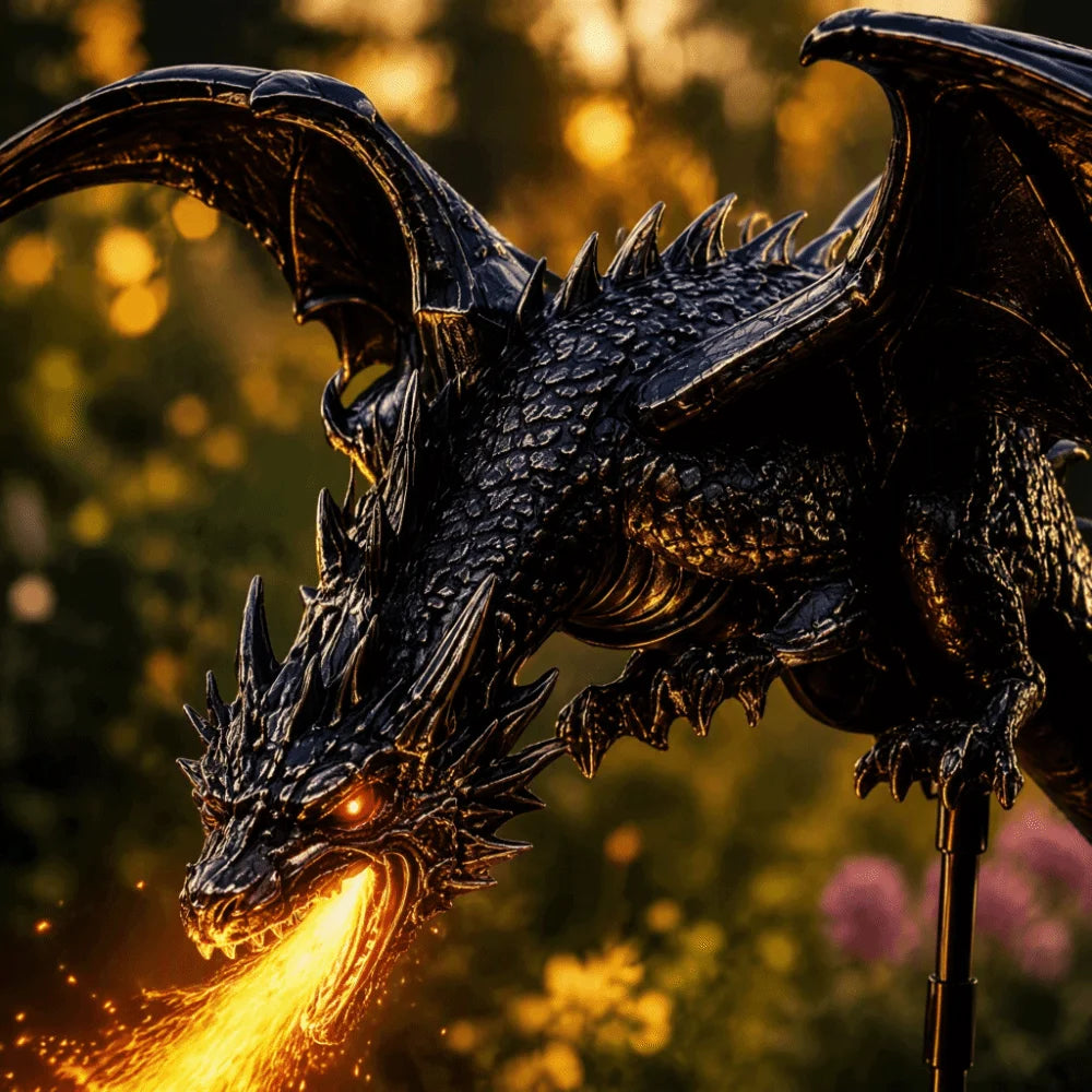 Solar Fire Garden Lamp Dragon Fire Design Waterproof