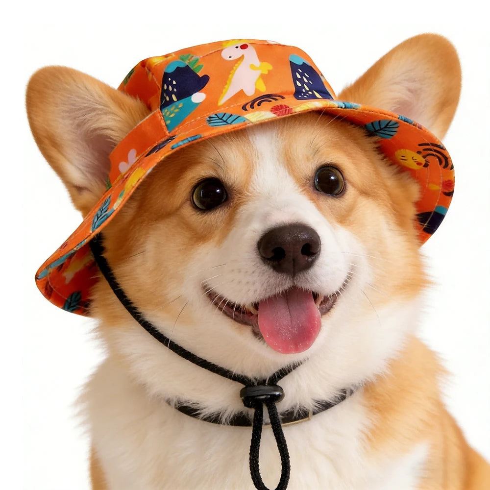 Cute Print Dog Hat Adjustable Pet Cap