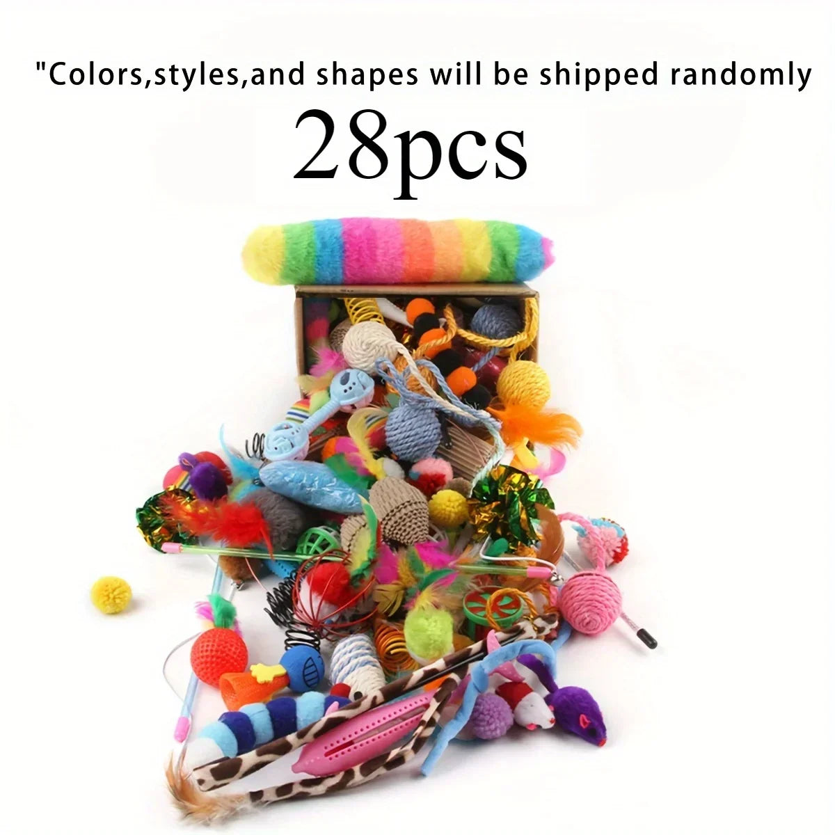 56pcs/28pcs/14pcs Cat Toys Mixed Pack