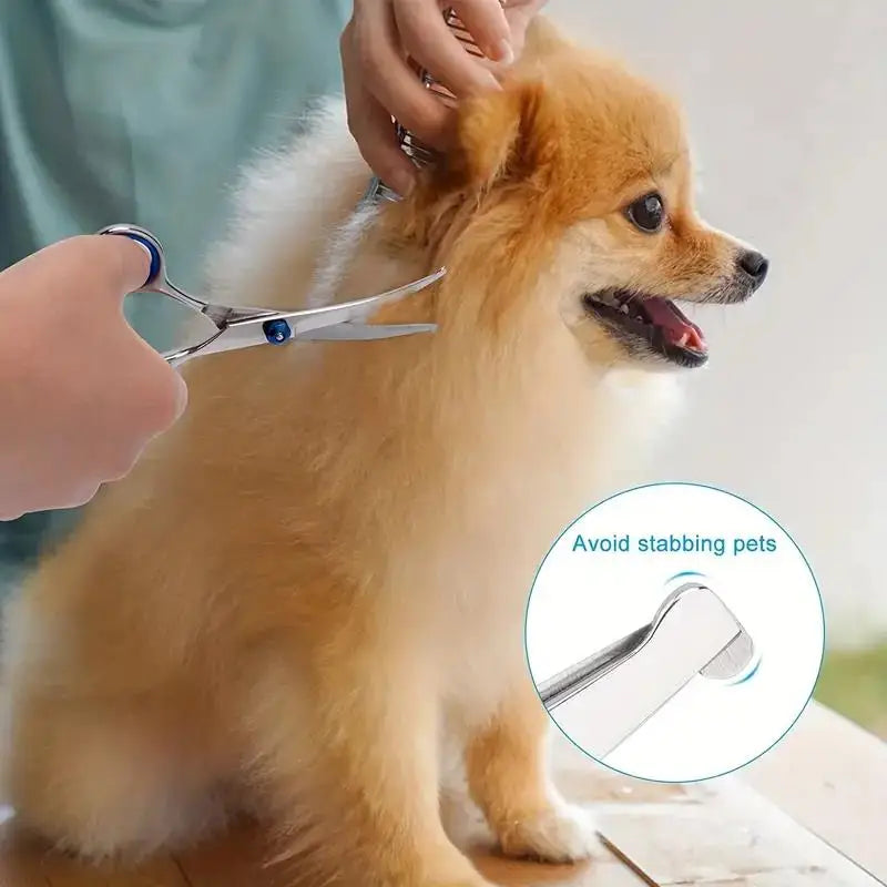4pcs Pet Safe Scissors - Ambidextrous Stainless Steel Dog