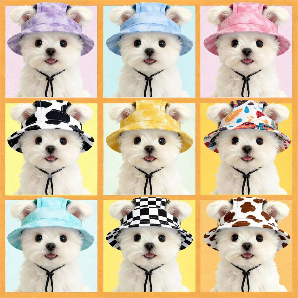Cute Print Dog Hat Adjustable Pet Cap