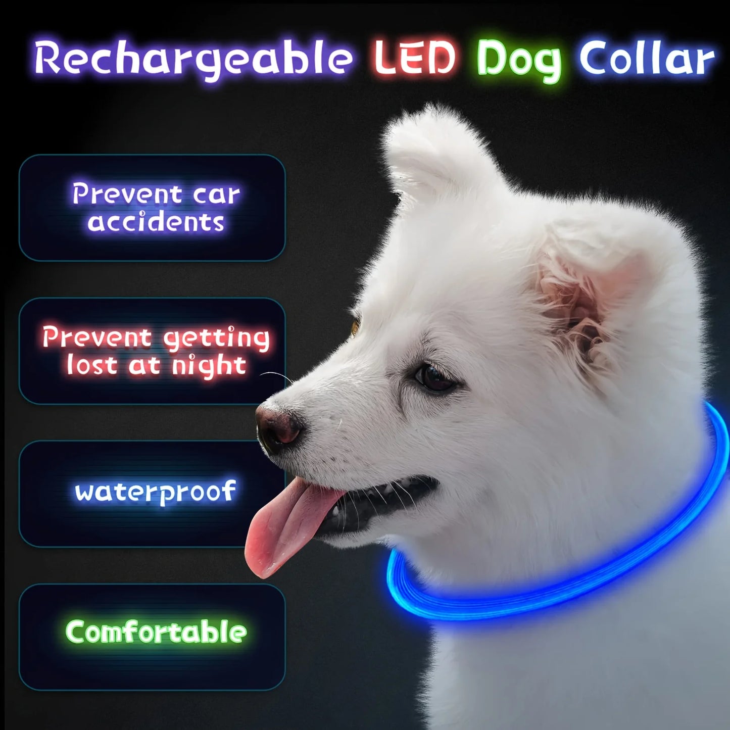 Pet Dog LED Light Collar Luminous Anti-Lost