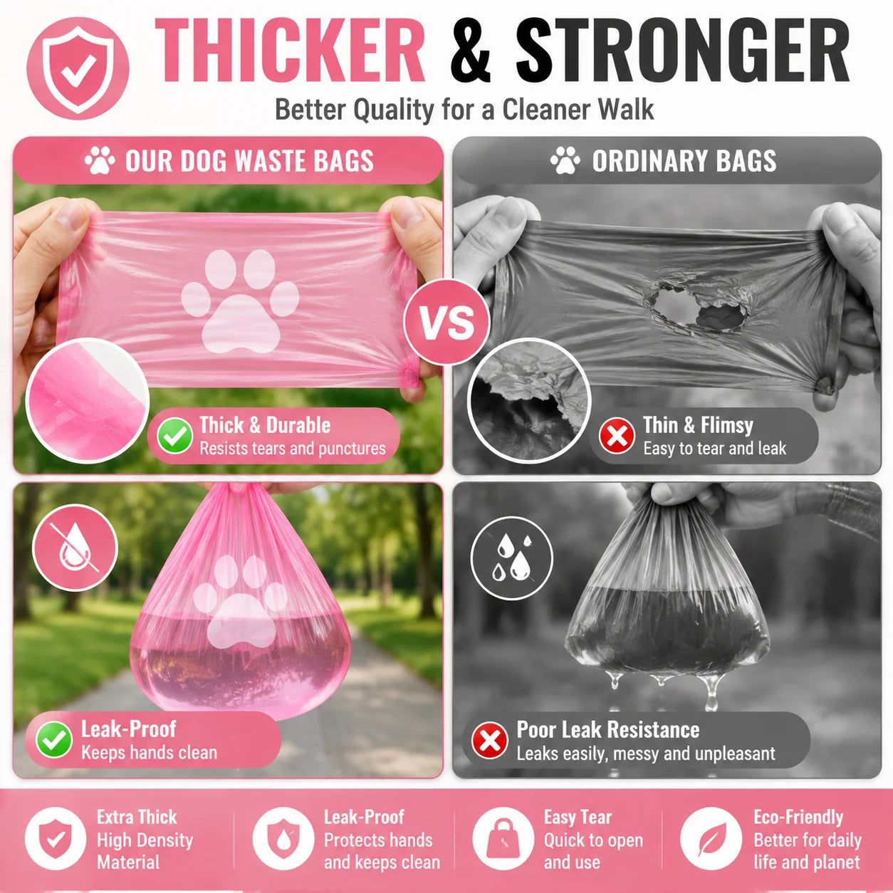 180PCS leakproof dog poop bags