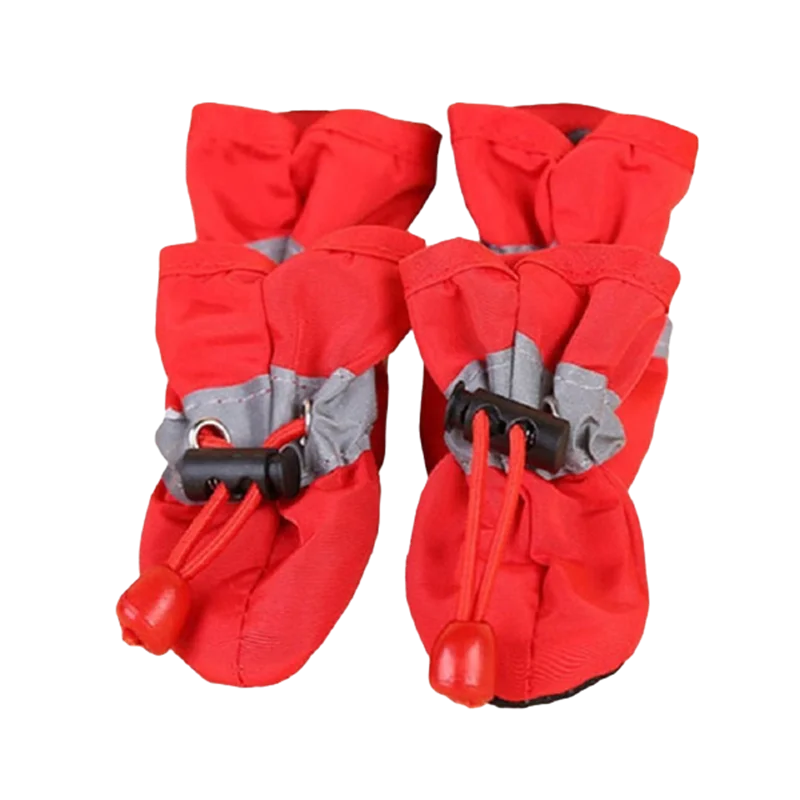 4pcs/set Waterproof Pet Dog Shoes  Anti-slip Rain Boots