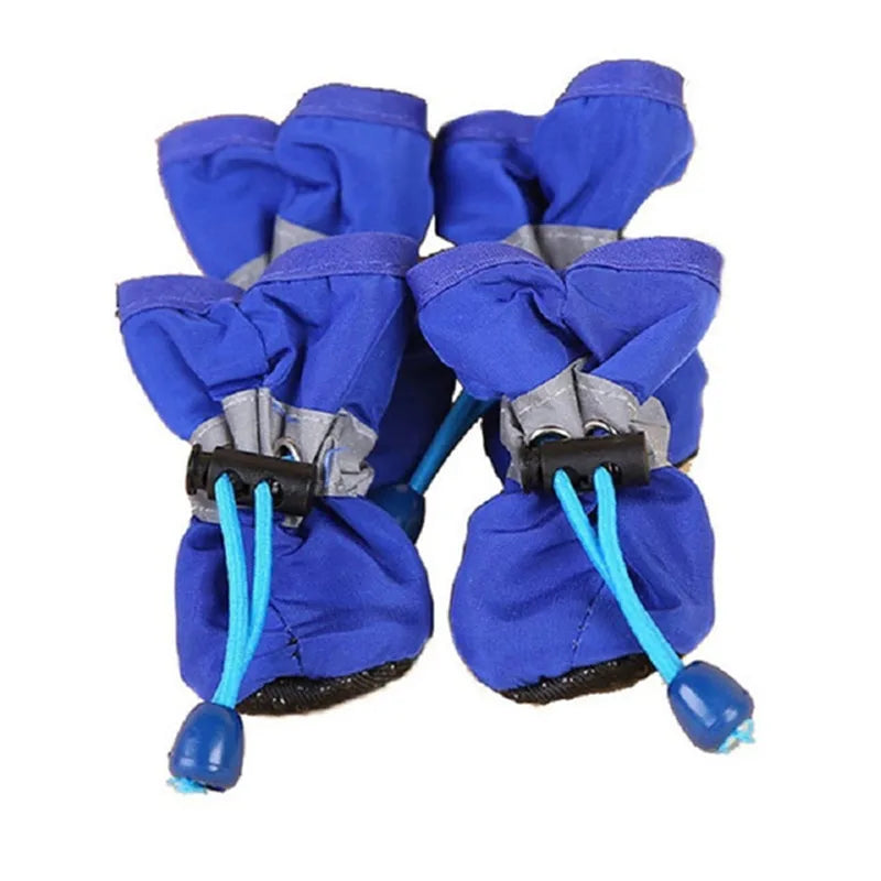 4pcs/set Waterproof Pet Dog Shoes  Anti-slip Rain Boots
