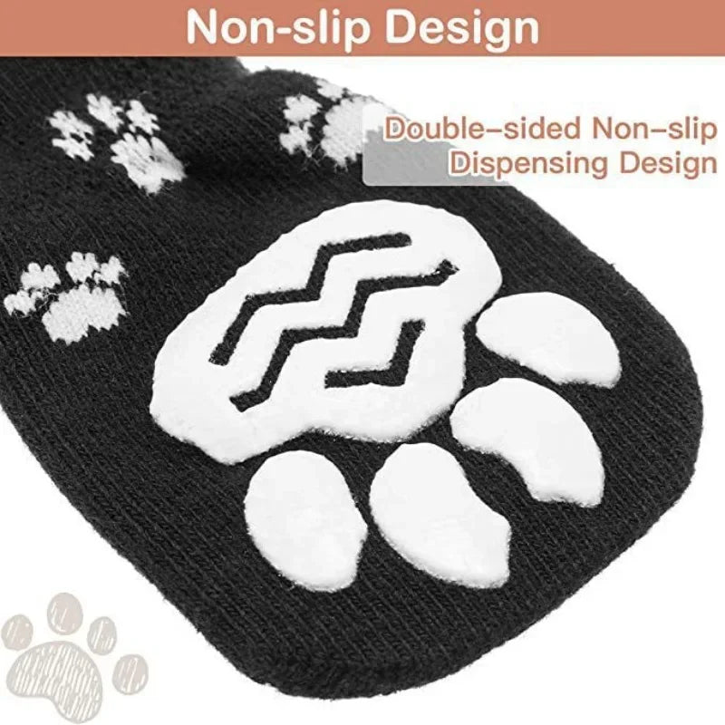 4Pcs/ set Anti Slip Dog Socks