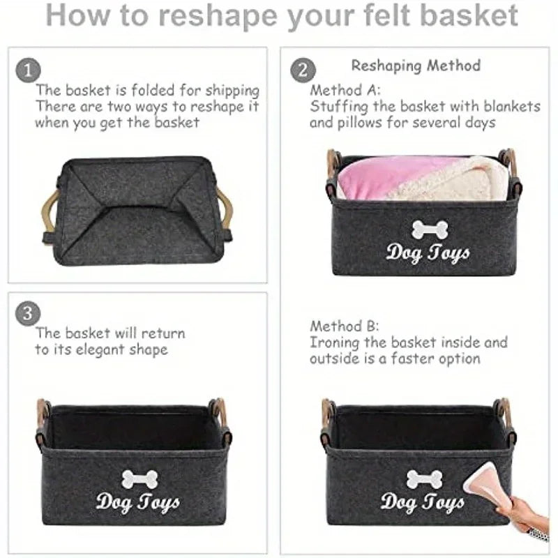 Felt pet toy box, dog toy box