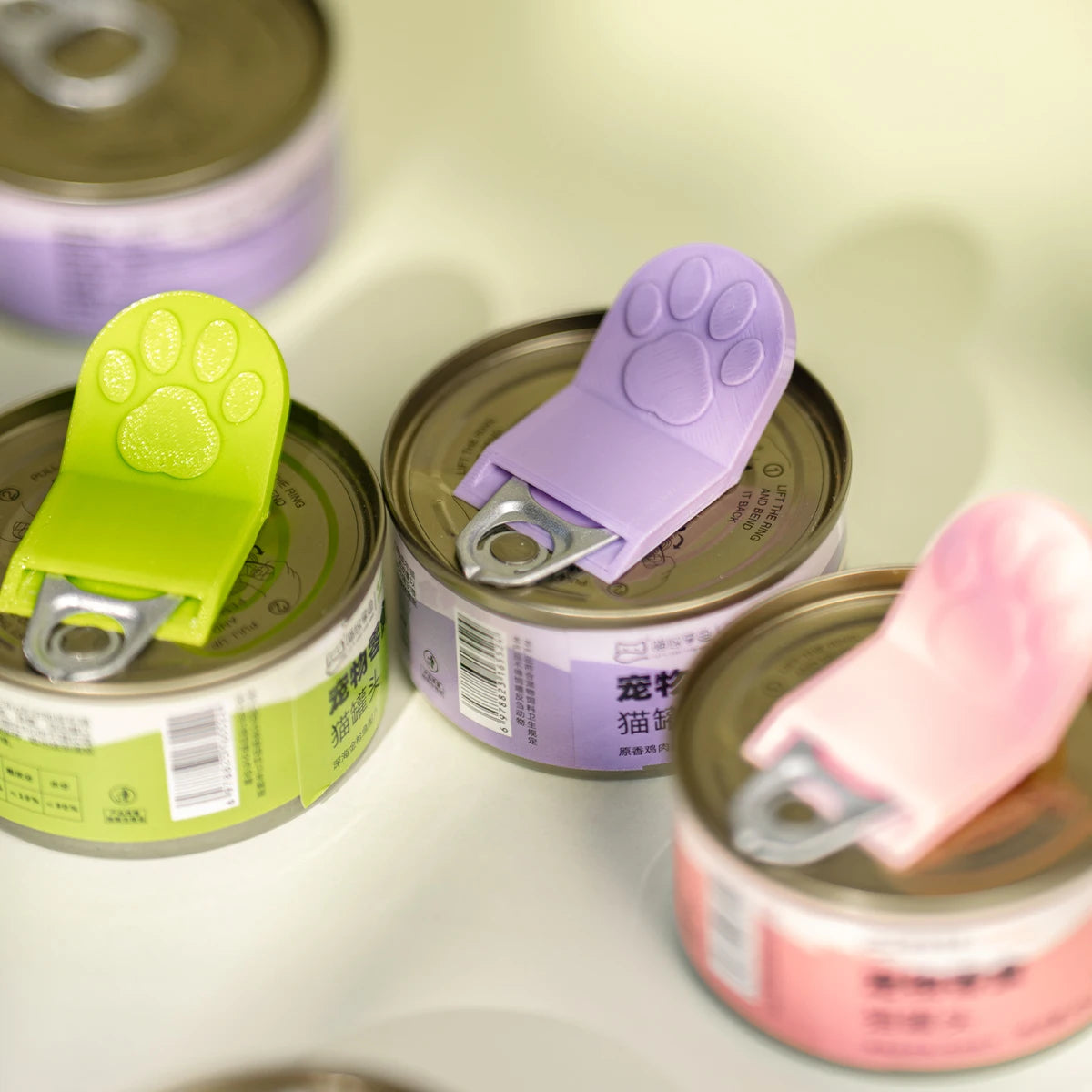 Cute Cat Paw Pet Food Can Opener Easy Ring