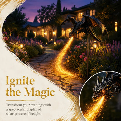 Solar Fire Garden Lamp Dragon Fire Design Waterproof