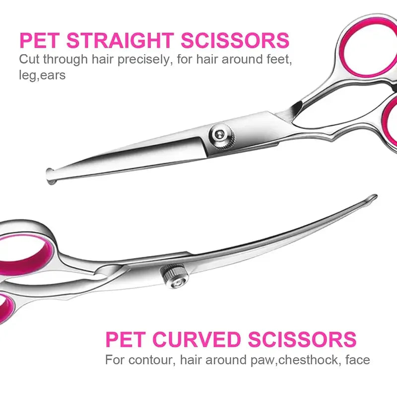 4pcs Pet Safe Scissors - Ambidextrous Stainless Steel Dog