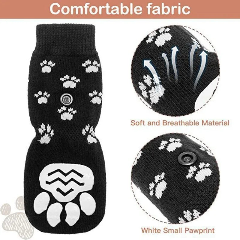 4Pcs/ set Anti Slip Dog Socks