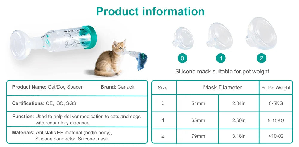 Cat Aerosol Chamber Pet Dog Portable