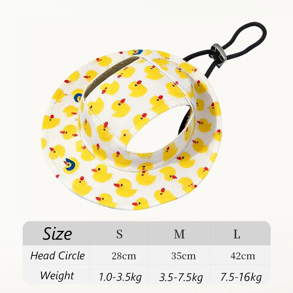 Cute Print Dog Hat Adjustable Pet Cap