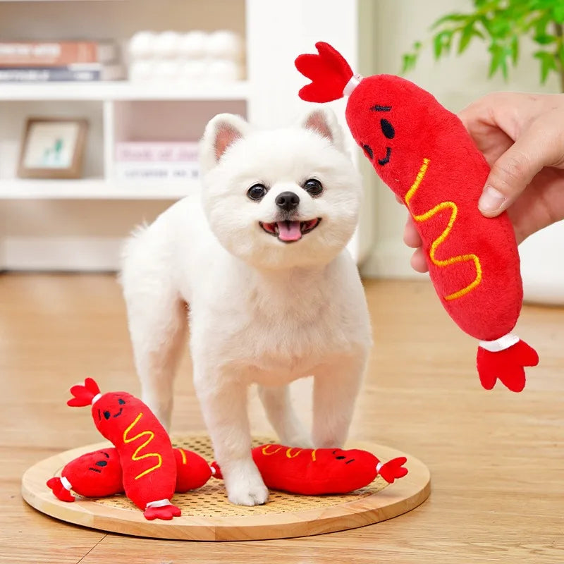 Dog Sound Plush Toy Hot Dog Chewing