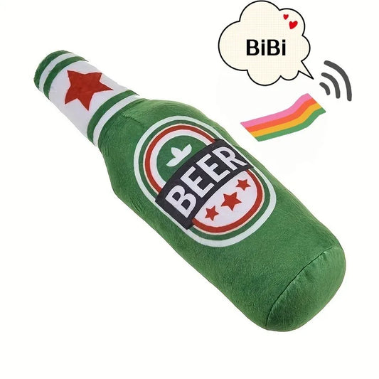 1Pc Realistic Beer Bottle Shaped Squeaky Dog Toy