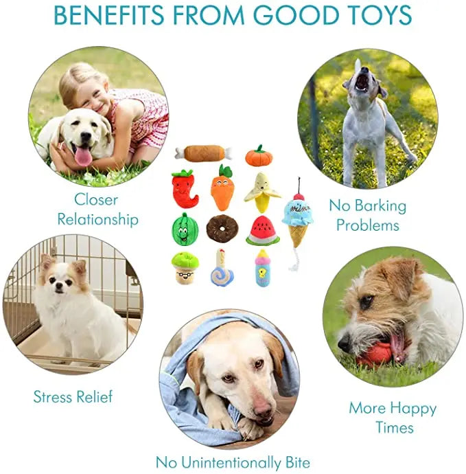 1PC Puppy Dog Plush Squeaky Toys
