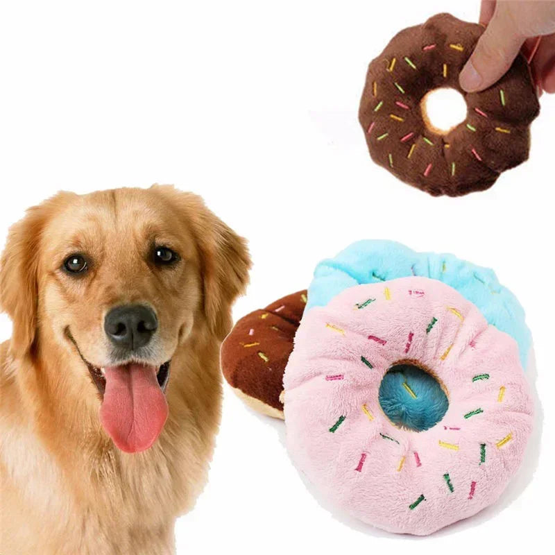 Soft Dog Donuts Plush Pet Dog Toys
