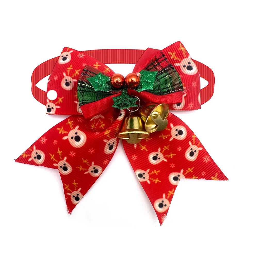 50pcs Christmas Dog Bowtie Snowman Christmas Tree