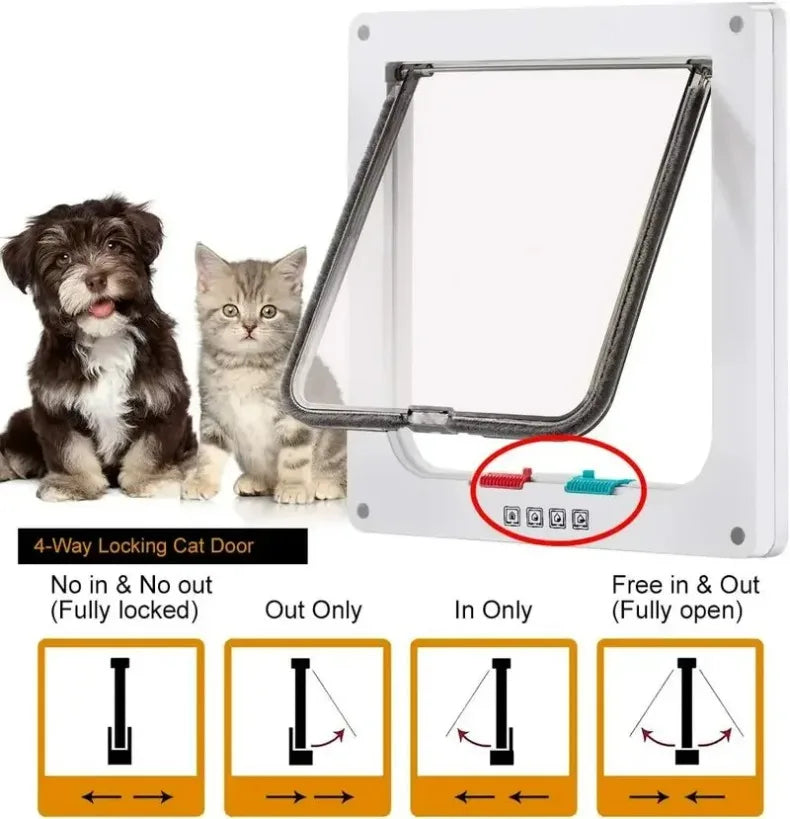 Cat Dog Door Flap Extra with 4 Way Locking Security Flap