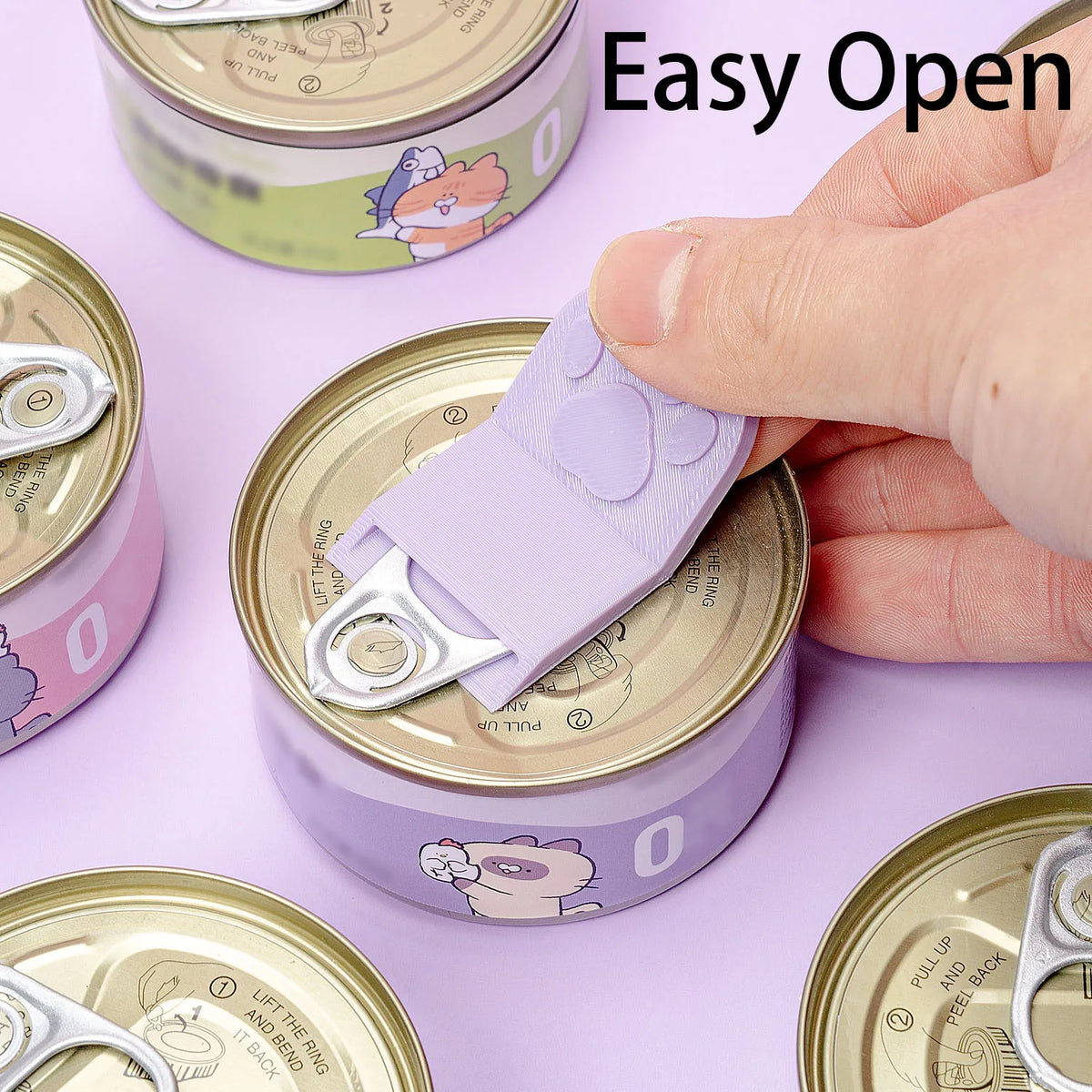 Cute Cat Paw Pet Food Can Opener Easy Ring