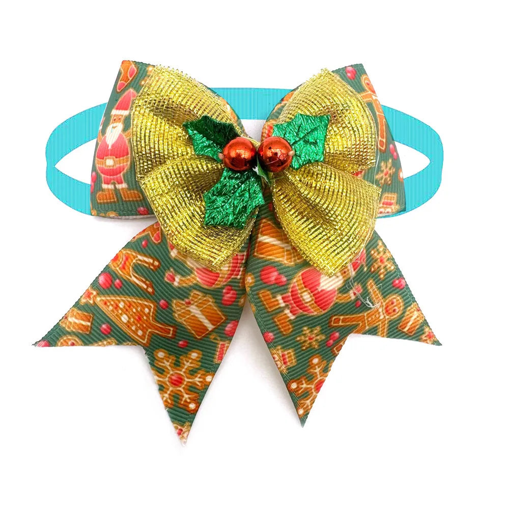 50pcs Christmas Dog Bowtie Snowman Christmas Tree