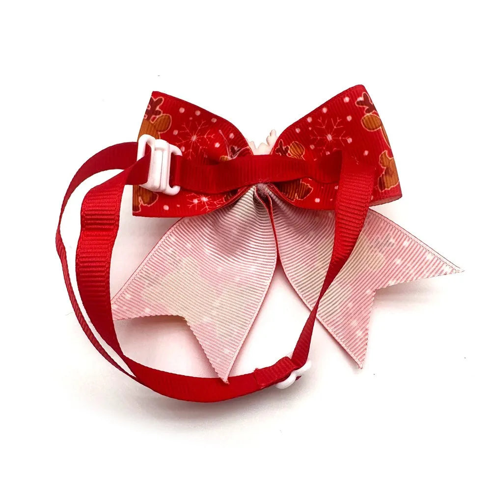 50pcs Christmas Dog Bowtie Snowman Christmas Tree