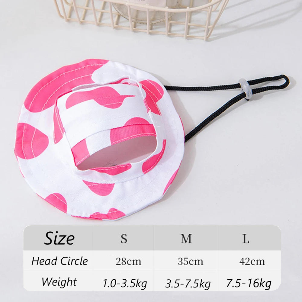 Cute Print Dog Hat Adjustable Pet Cap