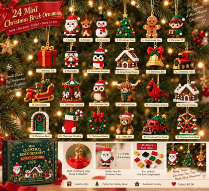 24-Day Mini Christmas Brick Ornament Advent Calendar